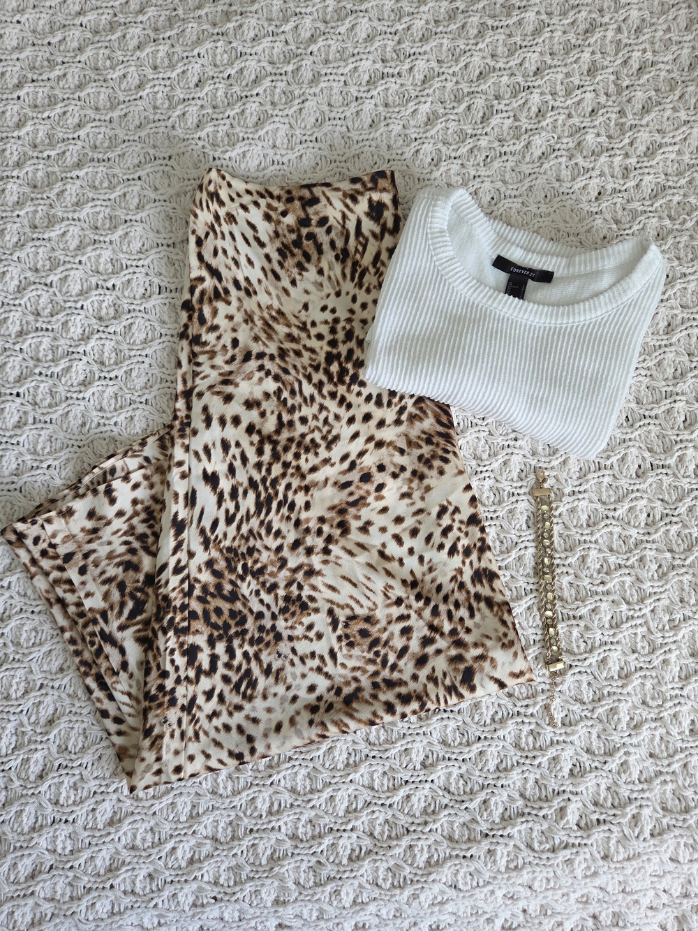 LOFT Leopard Print Slip Skirt in Tan and Black